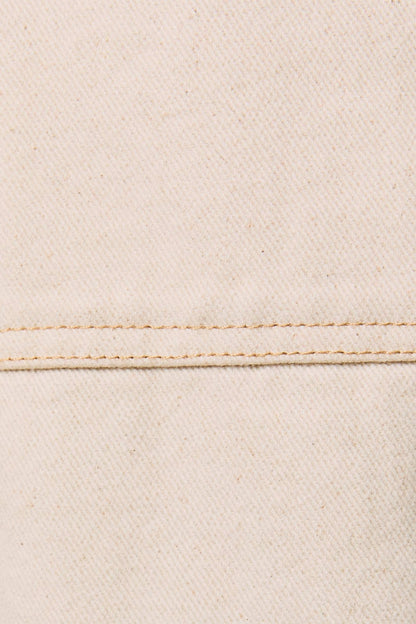MID-WAISTED SIDE PLEATED DETAIL PANTS: NATURAL