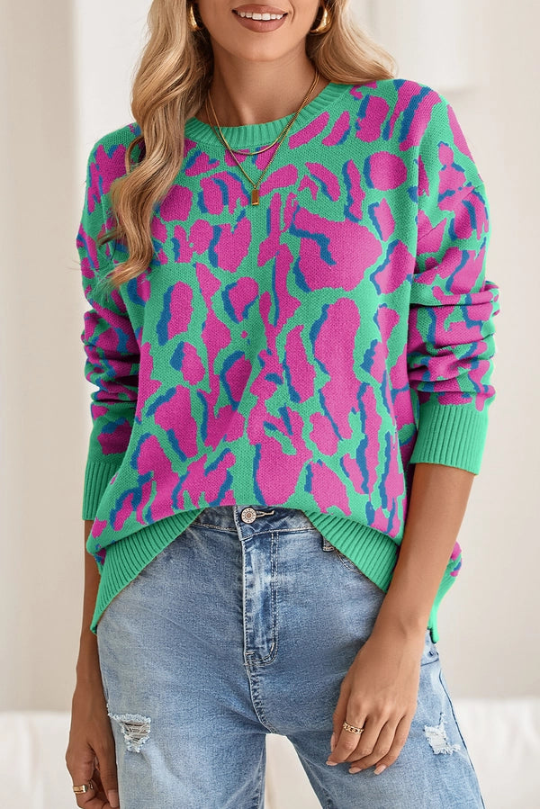 Abstract Print Sweater