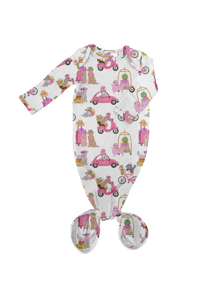 Puppy Chic (Posh Travel Dogs) Knotted Infant Gown : 0-3 mo