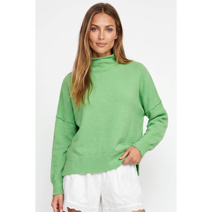 Green Mock Neck Sweater