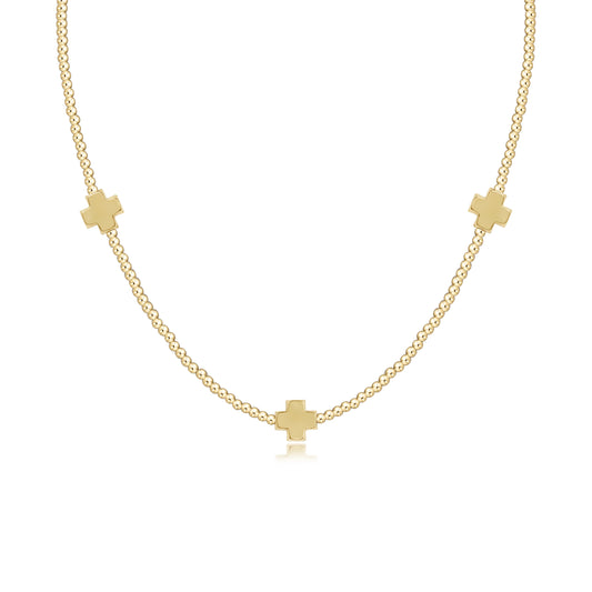 Choker Beaded - Signaturecross 2mm Gold - Gold