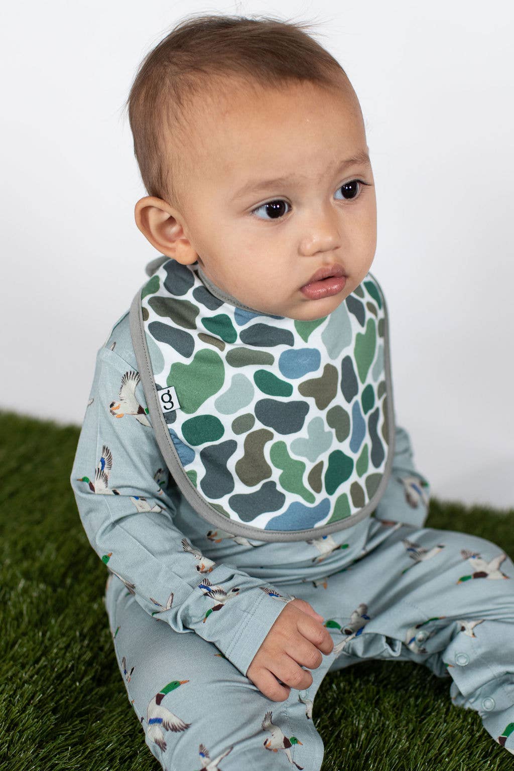 Goosies Mallards / Ducks - Long Sleeve Polo Romper: 6-12 MONTH