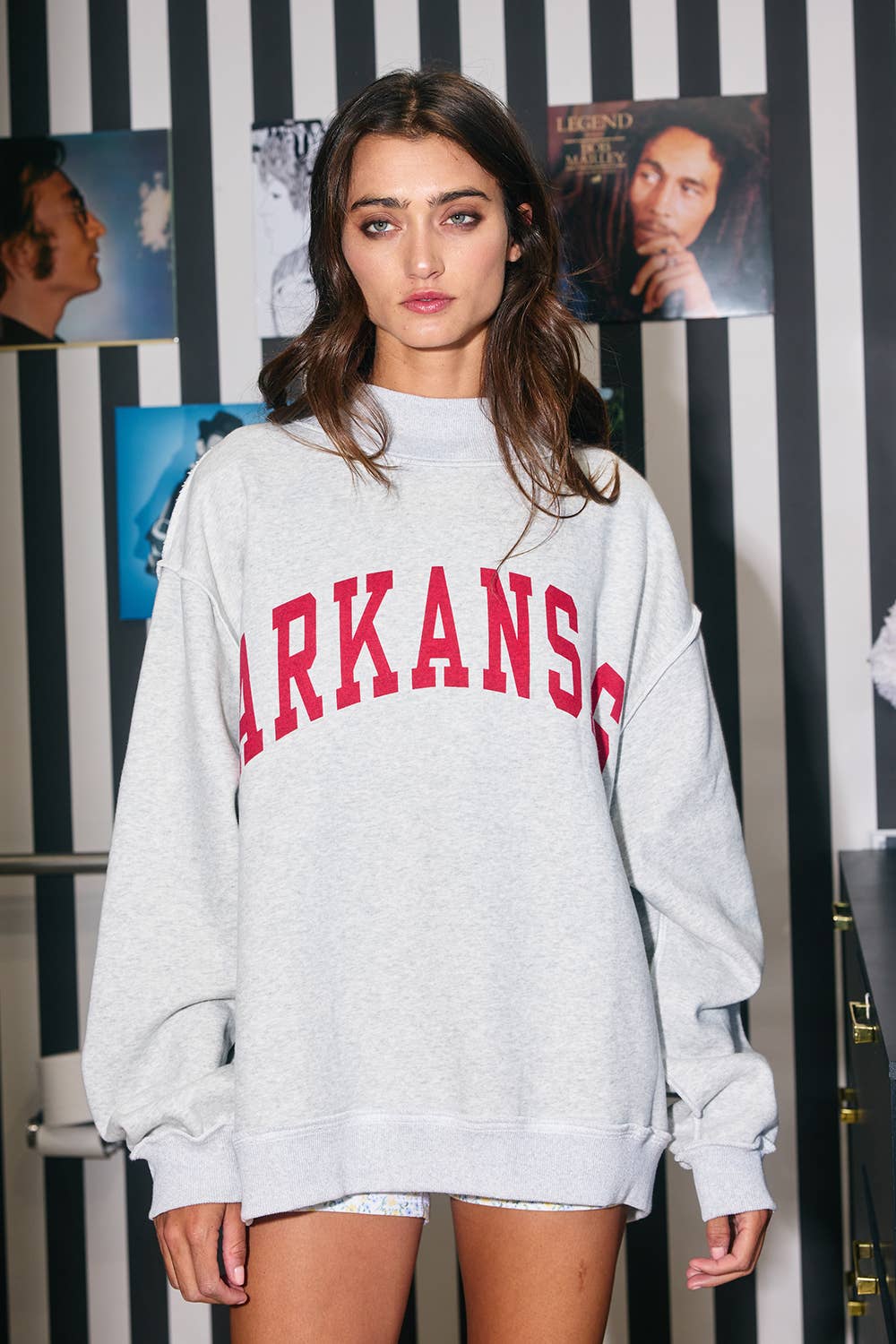 ARKANSAS & AR Reverse Sweatshirt Gray