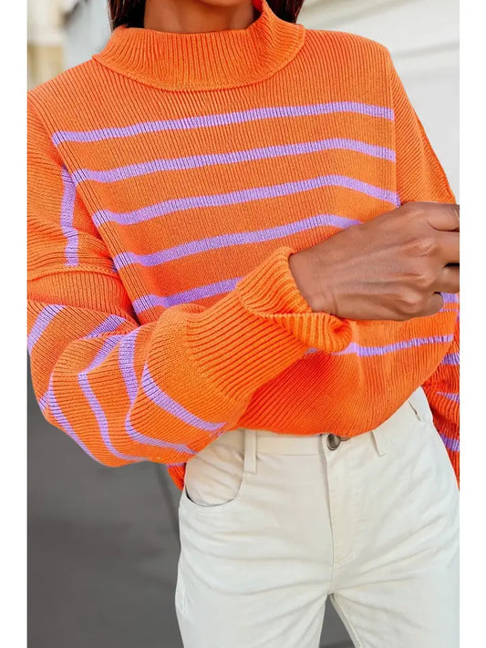 Orange with Pink Stripes Sweater
