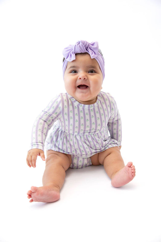 Goosies Lilac Ribbons LS Bodysuit Dress