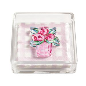 Mud Pie Acrylic Napkin Holder Flowers