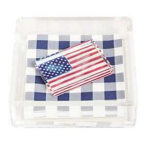 Mud Pie Acrylic Napkin Holder Flag