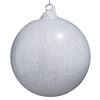 RAZ 5" White Glitter Blown Glass Ornament