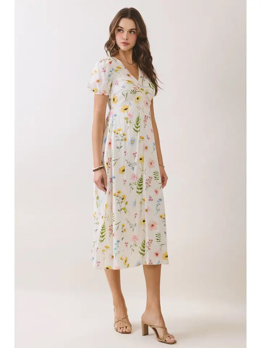TCEC Twist Front Floral Midi