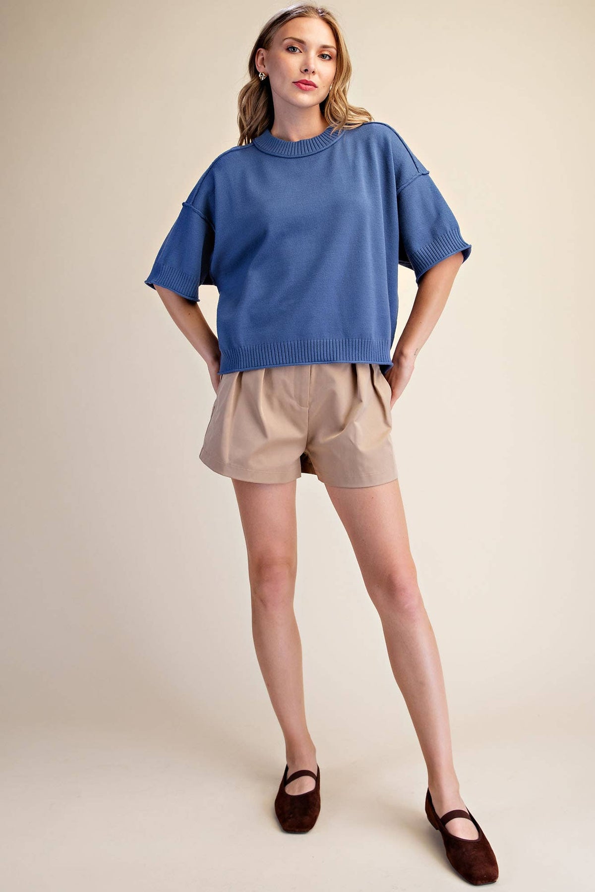 Glam Sweater Crew-Neck Slate Sweater