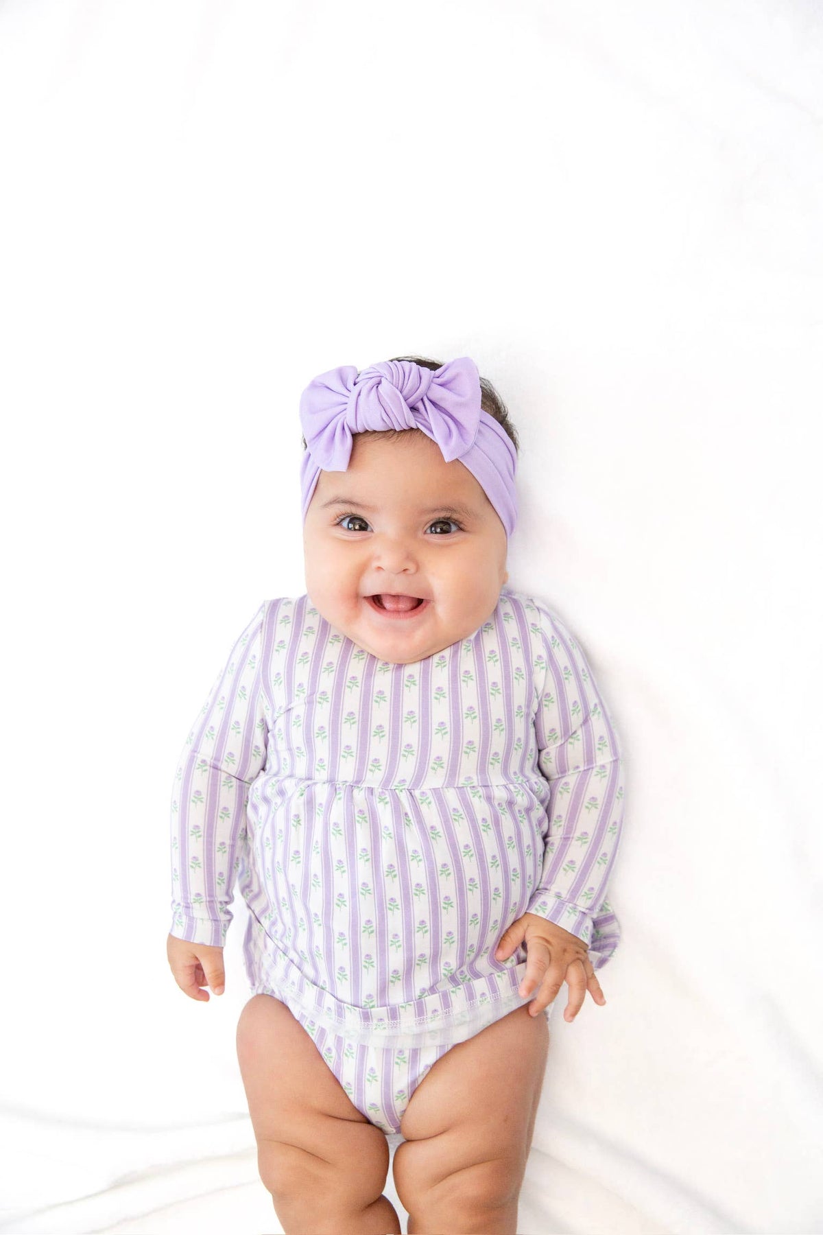 Goosies Lilac Ribbons LS Bodysuit Dress