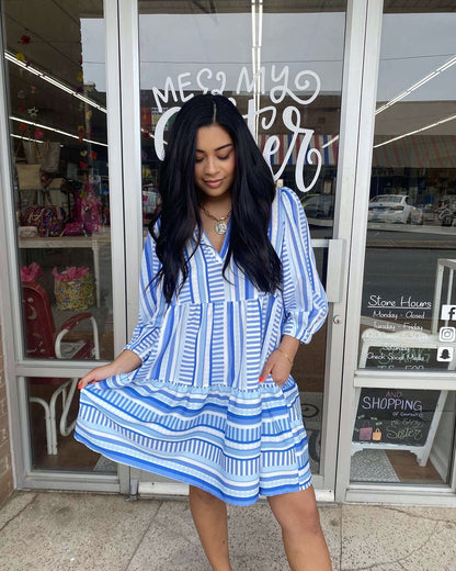 Cooper Blue Simply Striped Dress