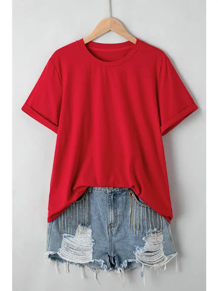 AA Casual Crew Neck T Red