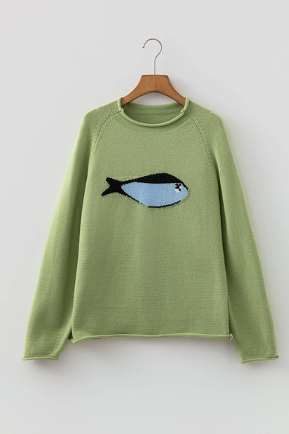Fish Knit Oversized Mist Green