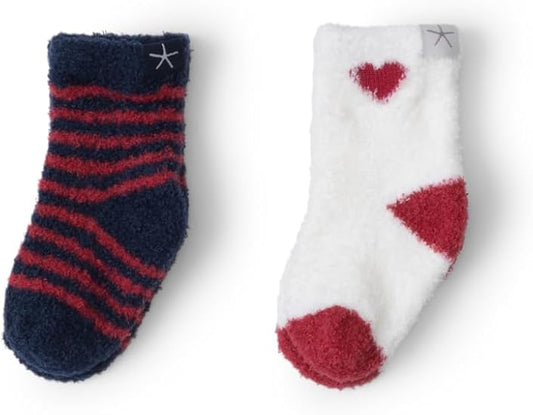 Barefoot Dreams CozyChic Infant Heart Sock Set