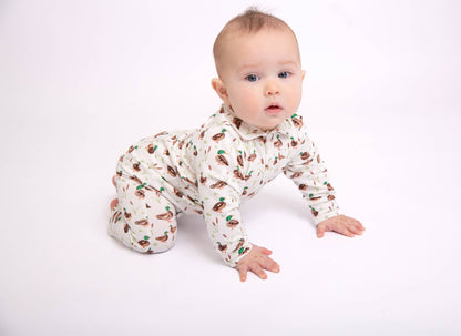 Mallard Ducks Polo Romper: 3-6mo
