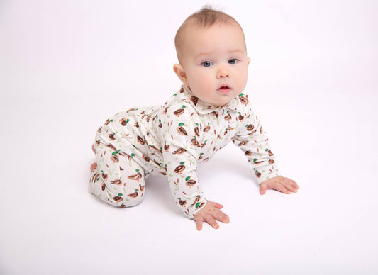 Mallard Ducks Polo Romper: 3-6mo