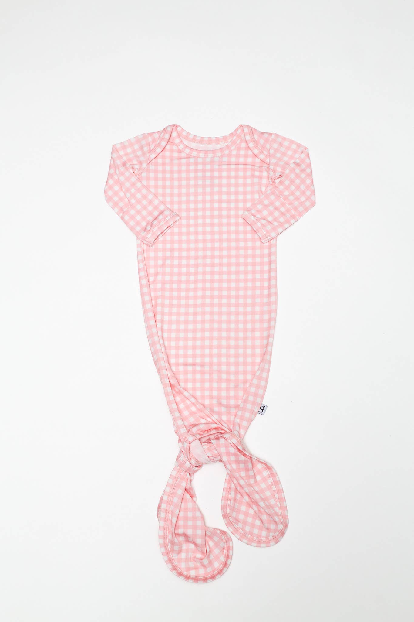 Pink Gingham (Spring/Easter) Knotted Infant Gown: 0-3 mo