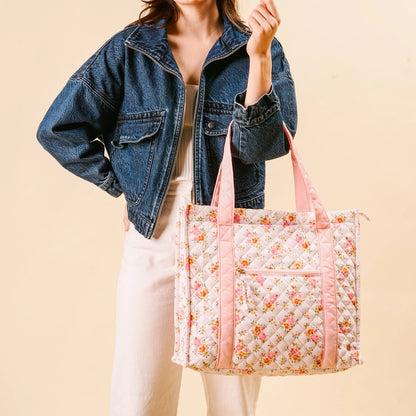 The Everyday Quilted Tote Bag-Endless Daydream Cream