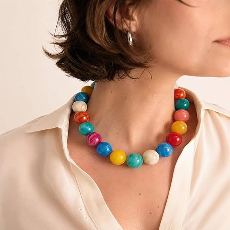 Bubblegum Ball Bead Necklace