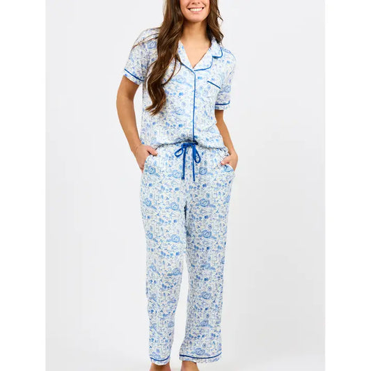 Mary Square Charlotte Team Toile Blue