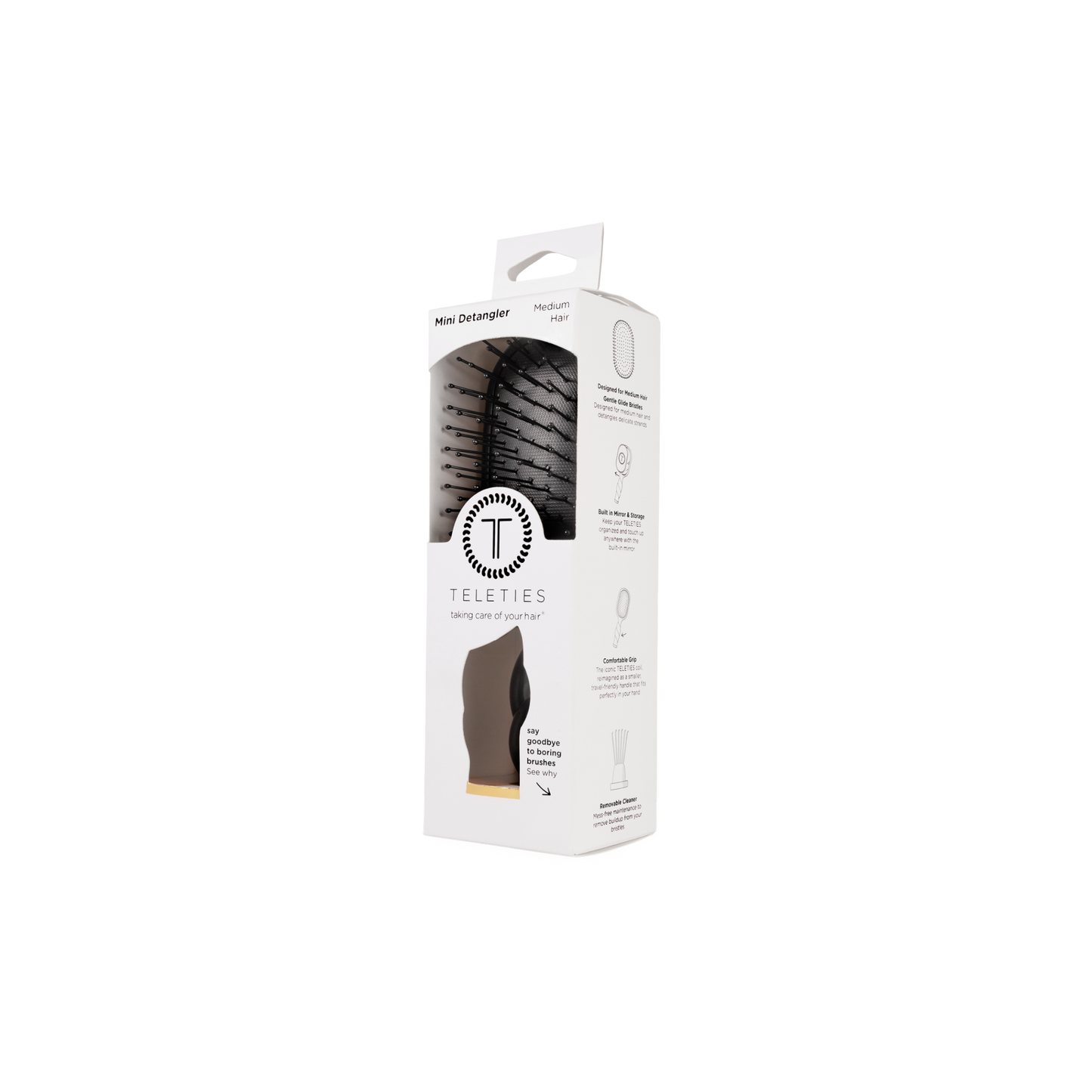 Teleties Mini Detangler Brush| Jet Black