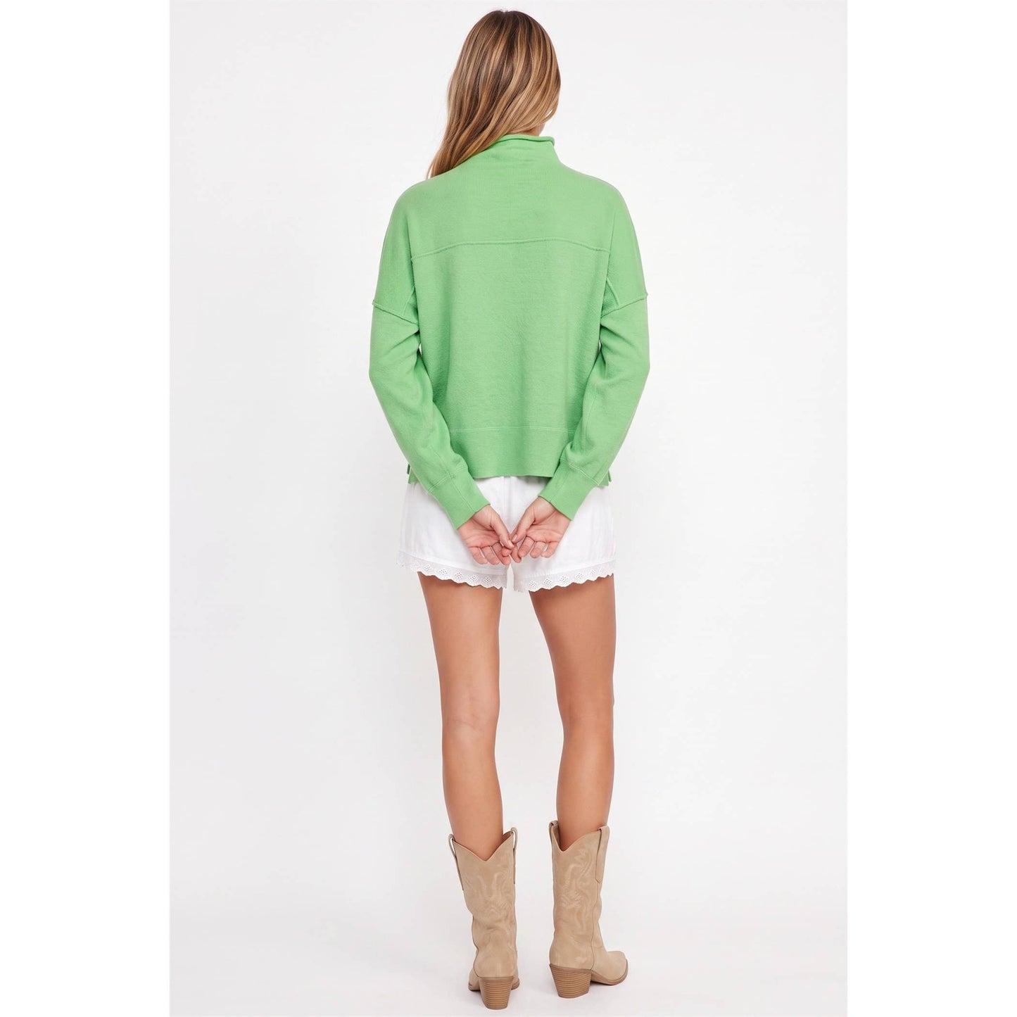 Green Mock Neck Sweater
