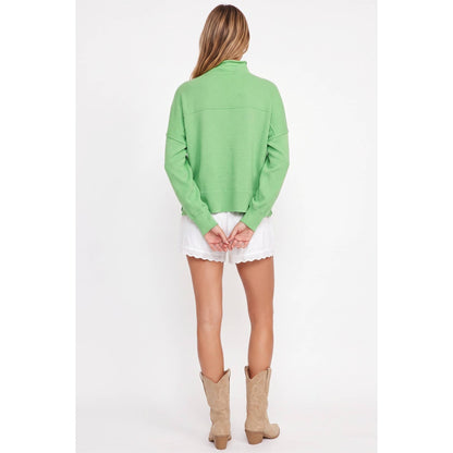 Green Mock Neck Sweater