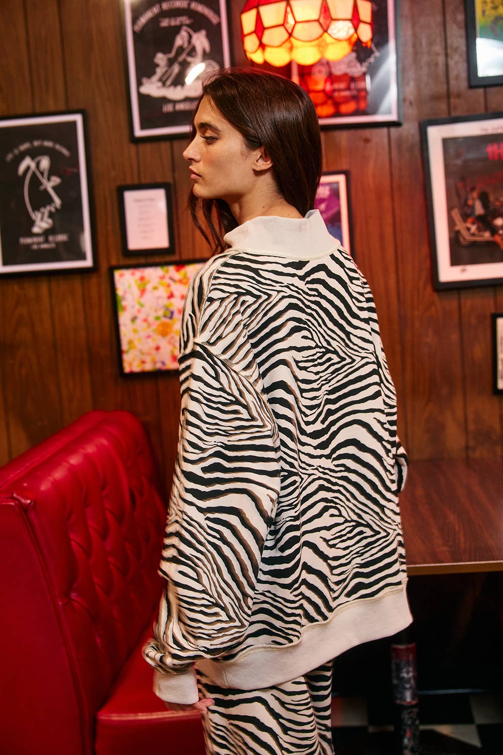 Zebra Mockneck Sweatshirt