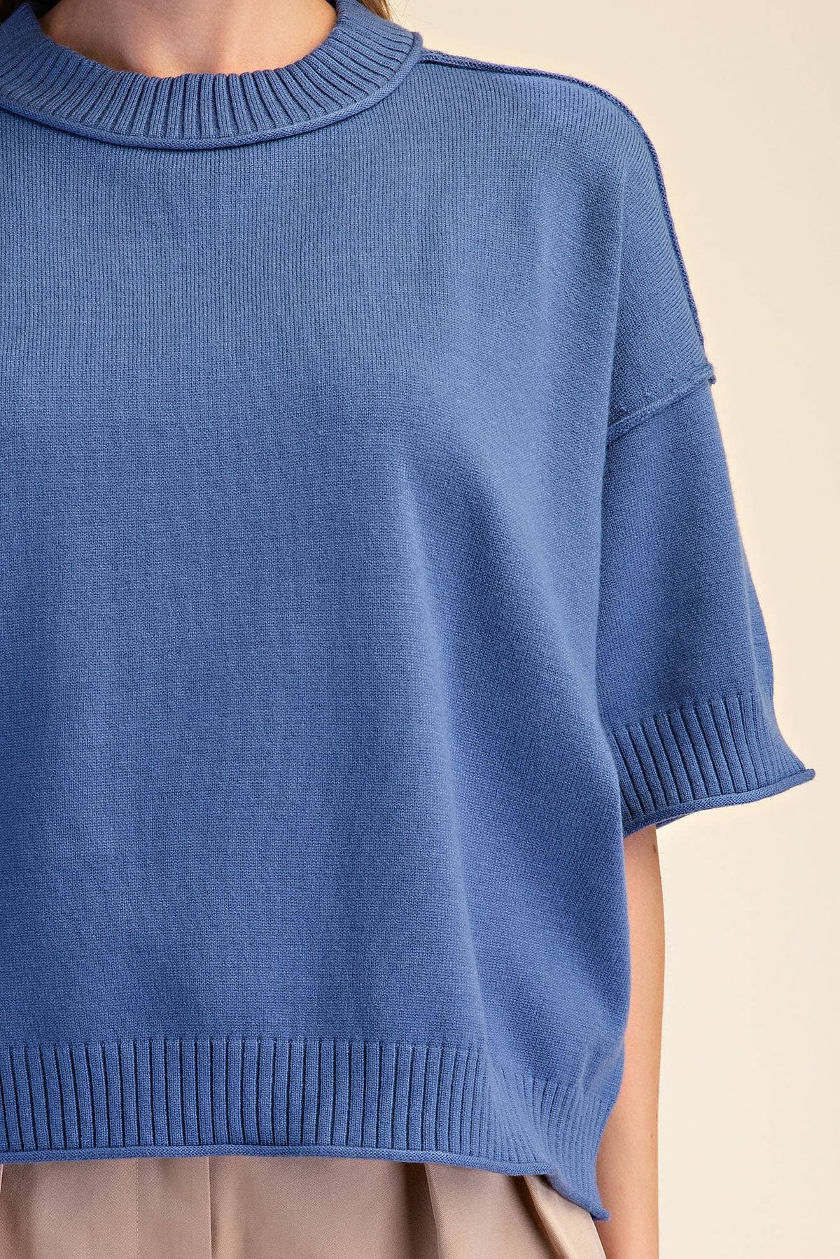 Glam Sweater Crew-Neck Slate Sweater
