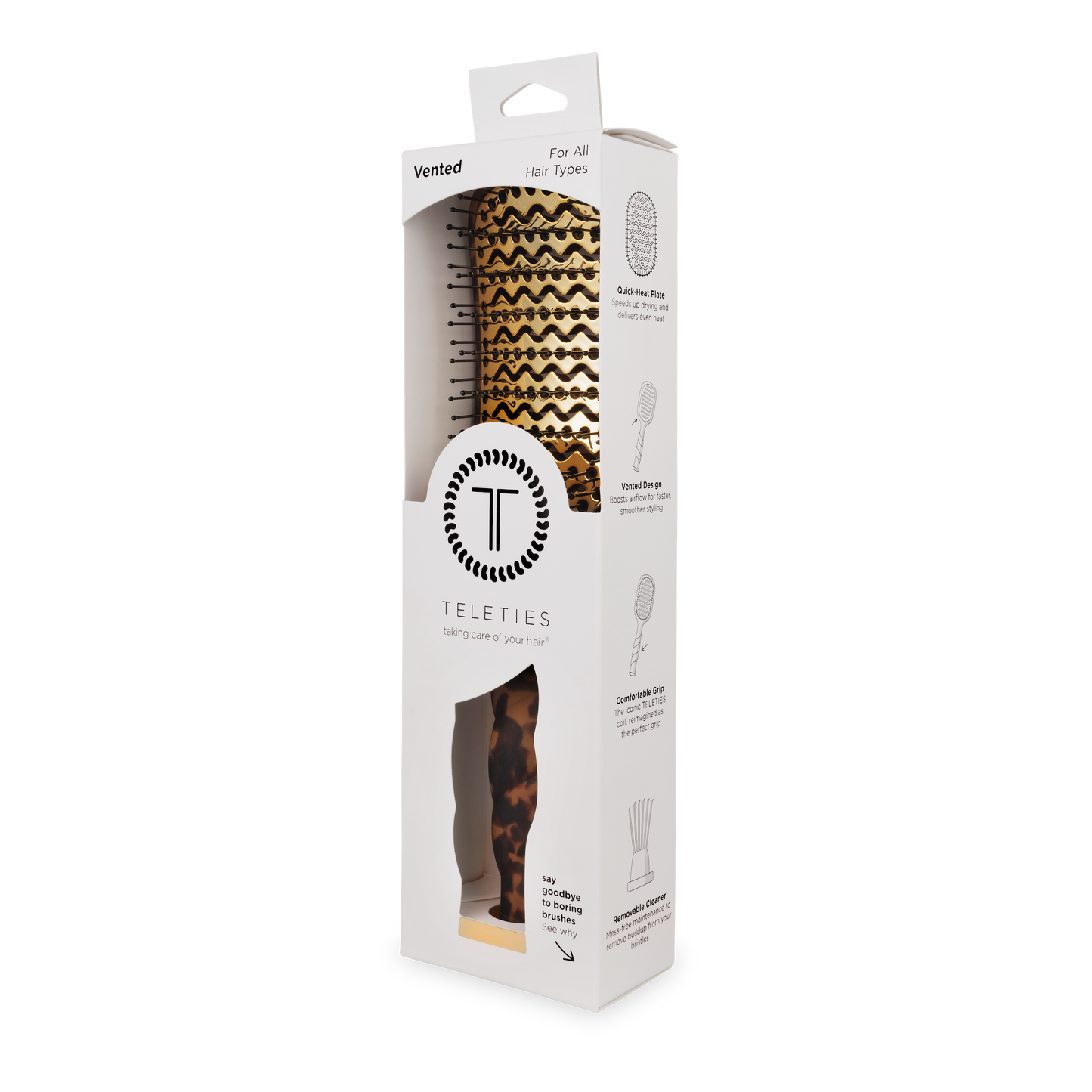 Teleties Vented Hair Brush | Tortoise