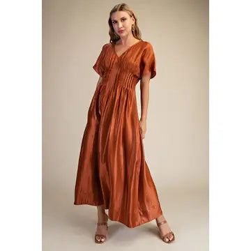 Glam V-Neck Short Sleeve Dress