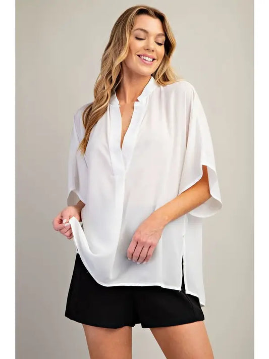 White Pleaded Blouse