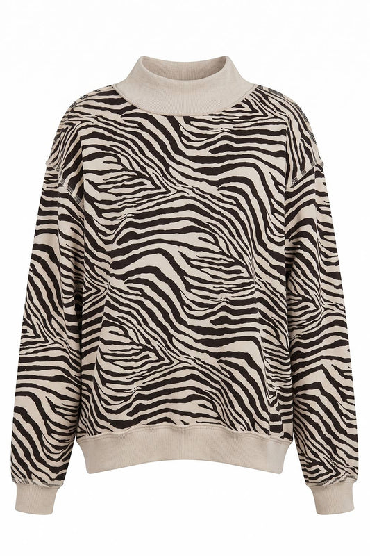 Zebra Mockneck Sweatshirt