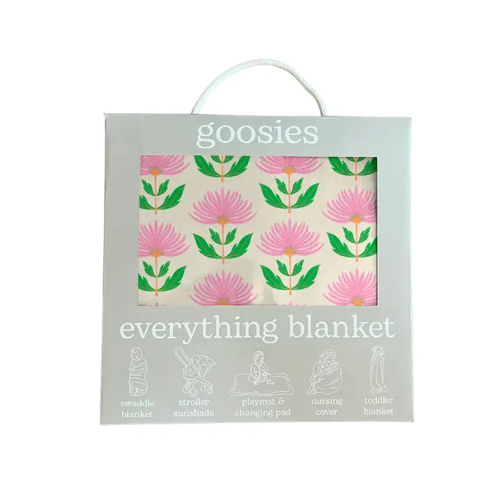 Pink Block Flower Everything Blanket