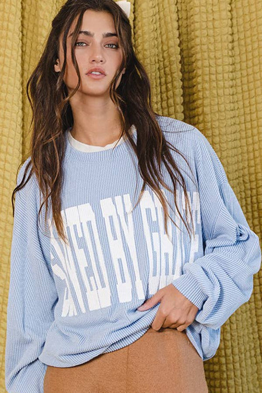 SAVED BY GRACE' Graphic Sweatshirt
