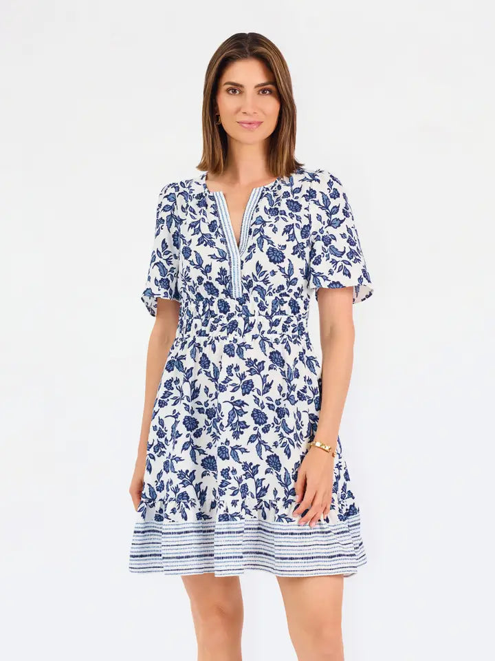 Mary Square Tracey Ivy Script Navy Dress