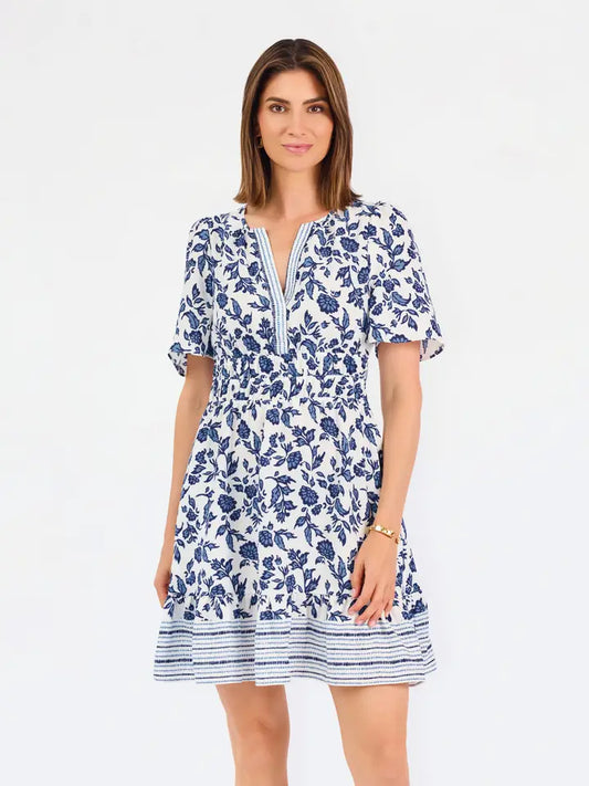 Mary Square Tracey Ivy Script Navy Dress
