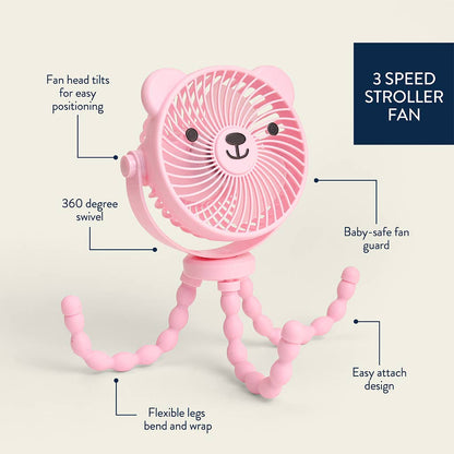 Itzy Breeze 3-Speed Stroller Fan Taupe