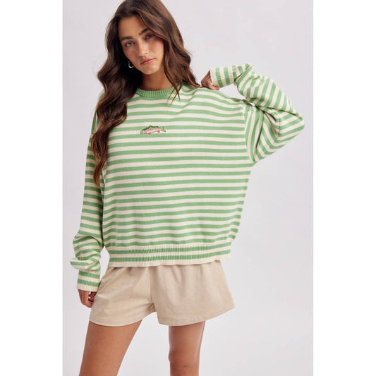 Striped Green Fish Shirt