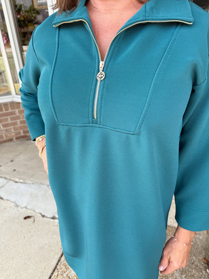 Mary Square Dress Raven Dark Teal