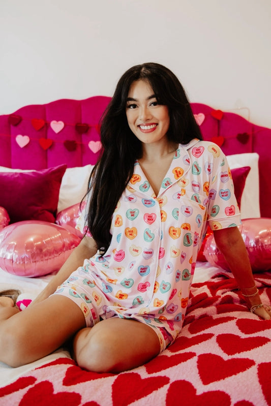 Katydid Candy Hearts Valentines Pj Set