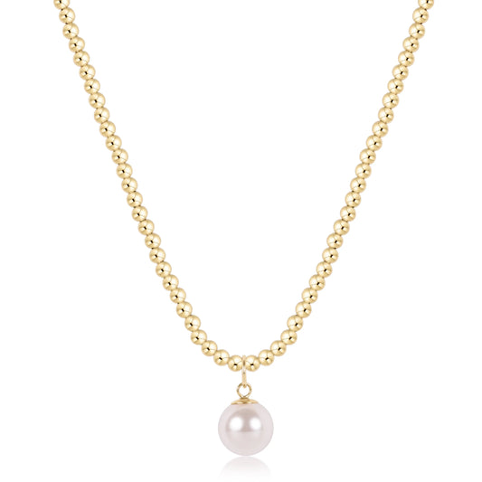Choker Beaded - Classic Gold 3mm - Classic Pearl 10mmCharm