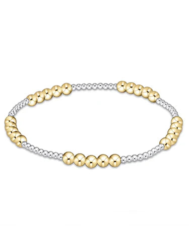 Enewton - Classic Blissful Pattern 2mm Bead Bracelet- 4mm Mixed metal