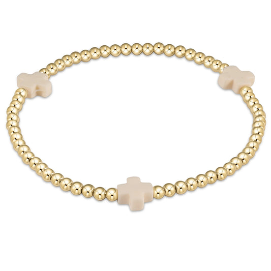 Enewton Signature Cross Gold 3mm Cream