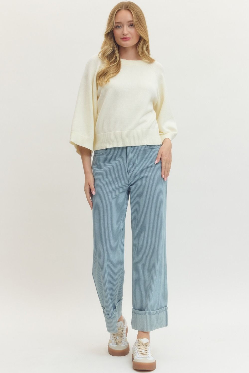 Entro Cream Bell Sleeve Top