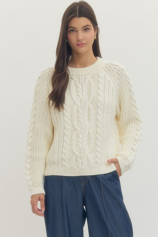 Entro Cream Cable Sweater