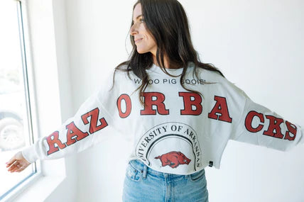 Gameday Social Razorback Sleeves Crop