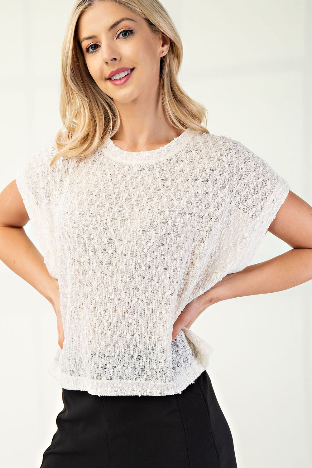 Round Neck Cream Sweater