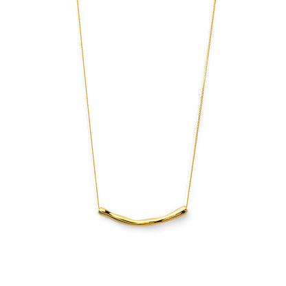 rho Curved Gold Bar Necklace